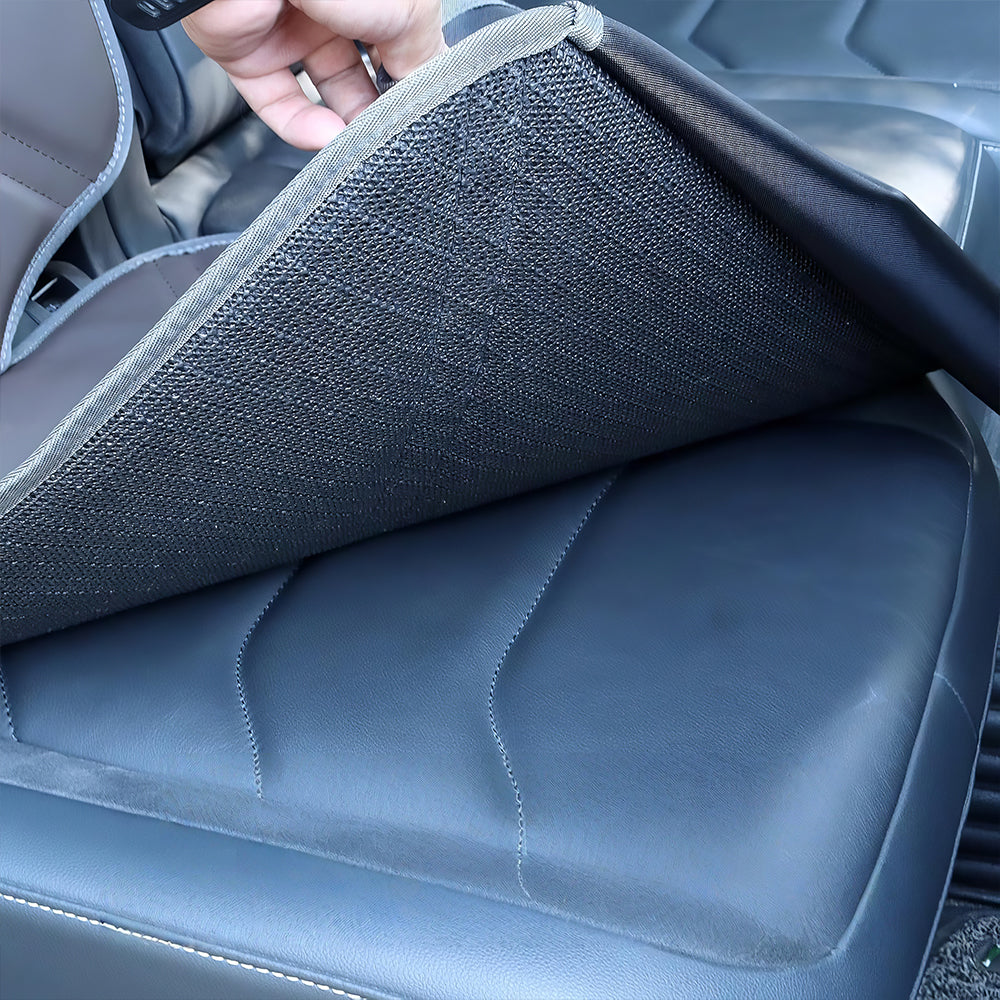 Waterproof Leather Car Seat Protector with Thick Padding and Pockets