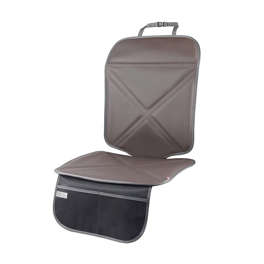 Waterproof Leather Car Seat Protector with Thick Padding and Pockets